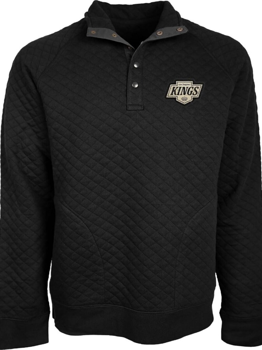 Cozy Quilted Snap Sweatshirt with Leather Patch | Unisex NHL Officially Licensed